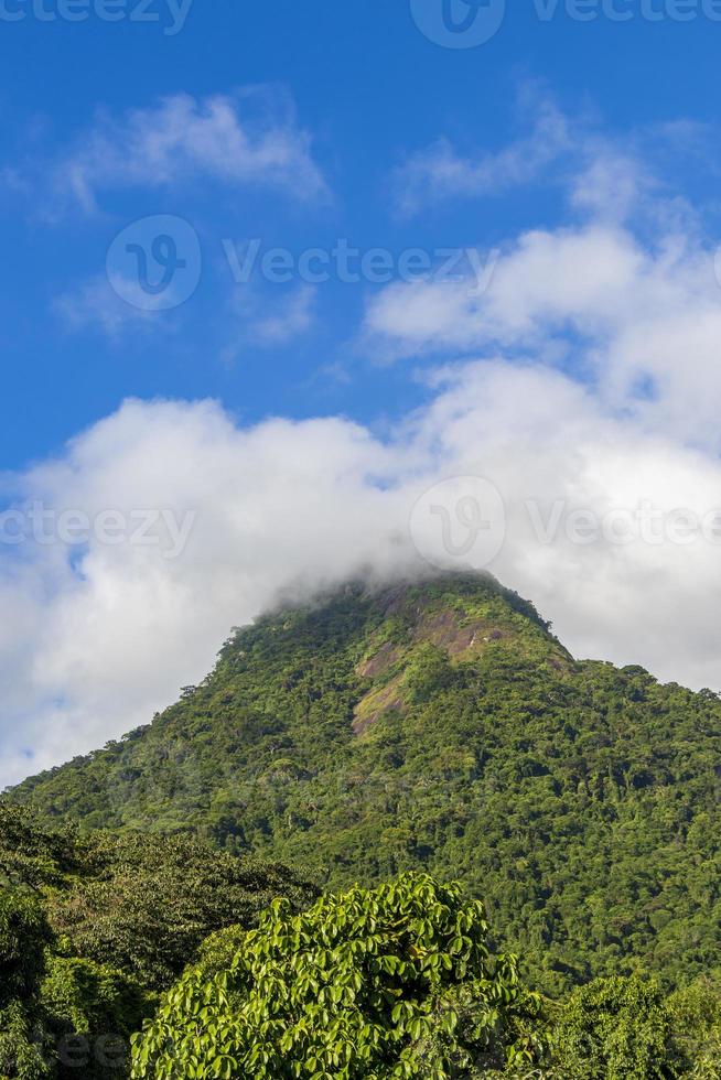 abraao berg pico do papagaio mit wolken. ilha grande brasilien. foto