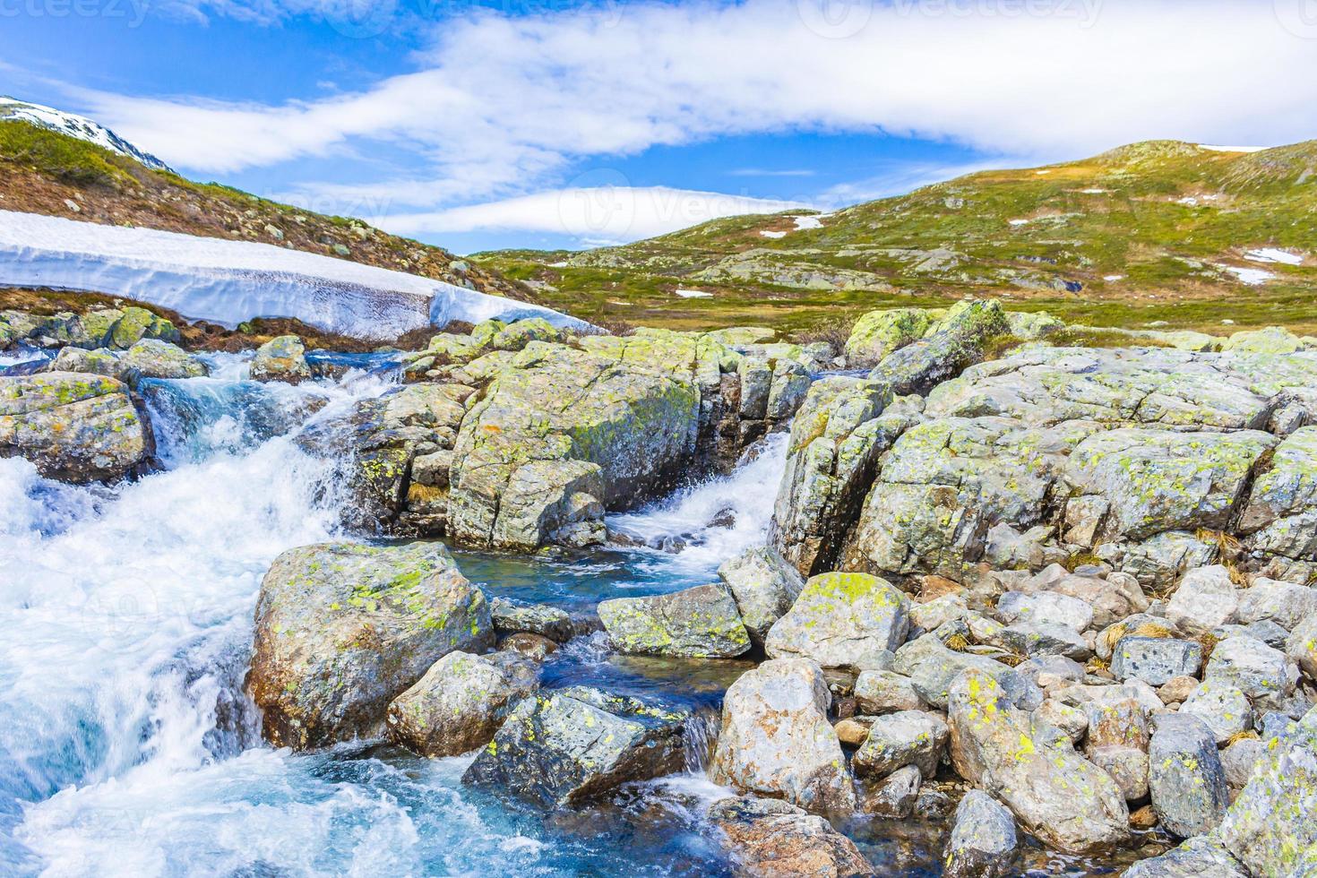 schöner Storebottane-Fluss am Vavatn-See, Hemsedal, Norwegen foto