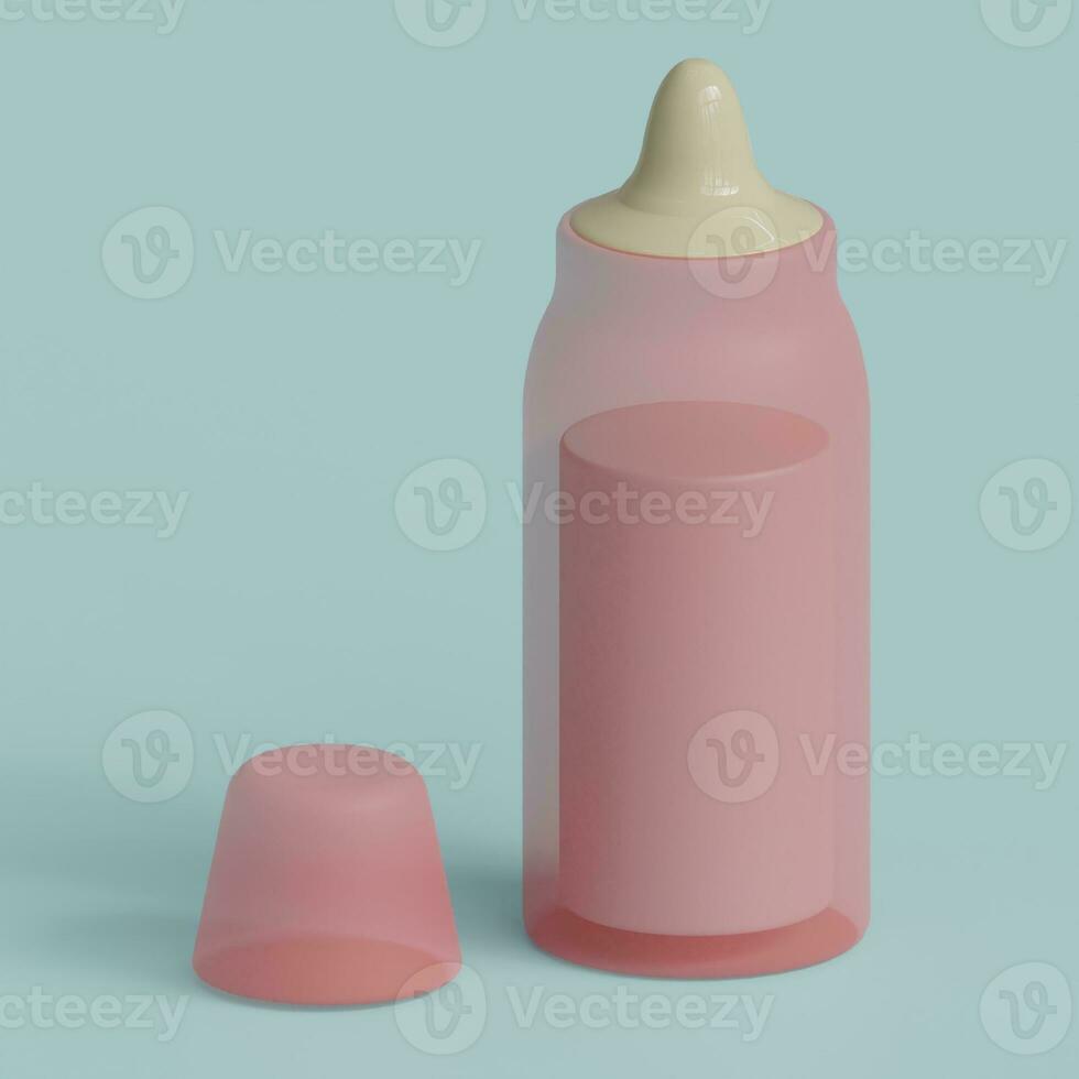 3d gerendert Milch Flasche perfekt zum Baby Produkt Design Projekt foto