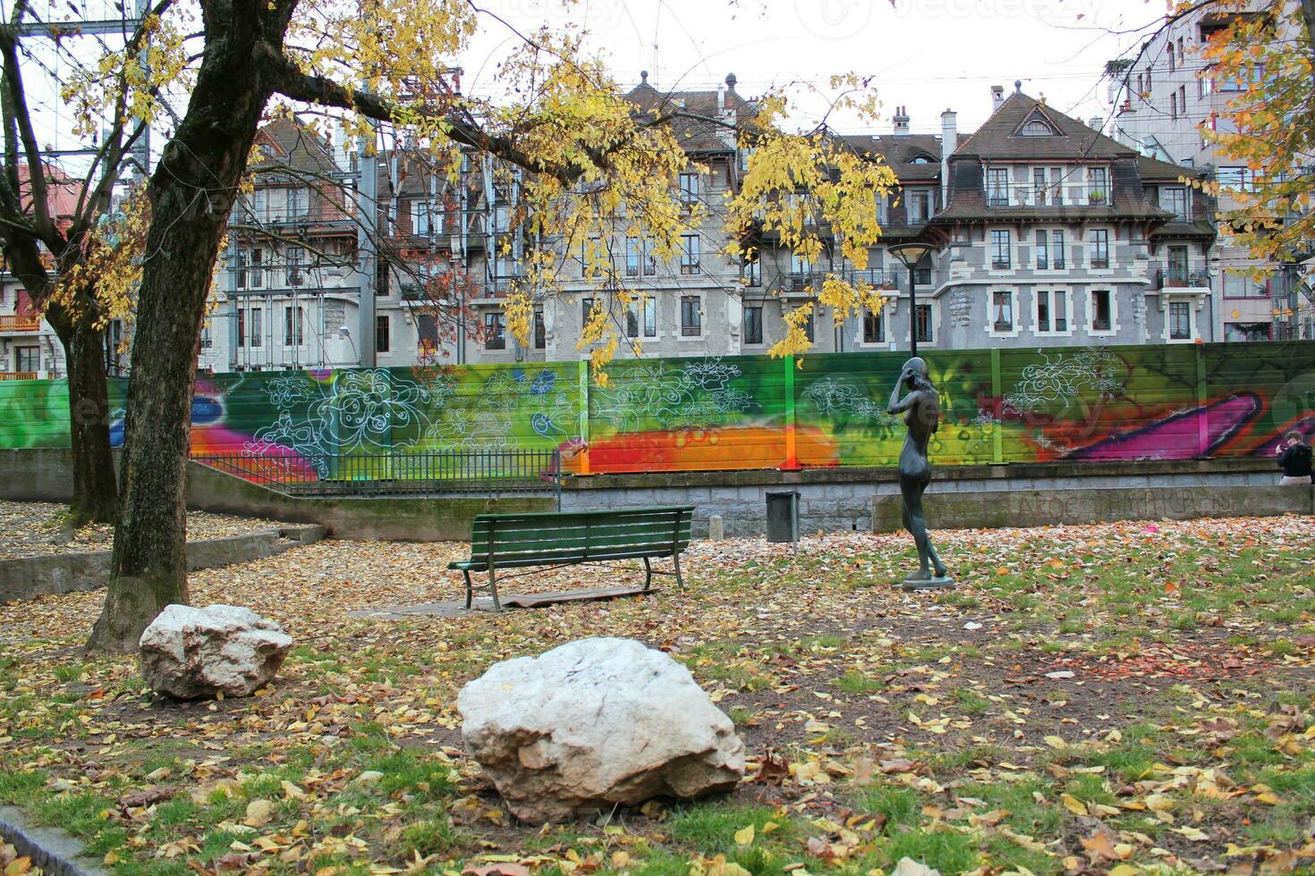 Stadt Park durch Herbst foto