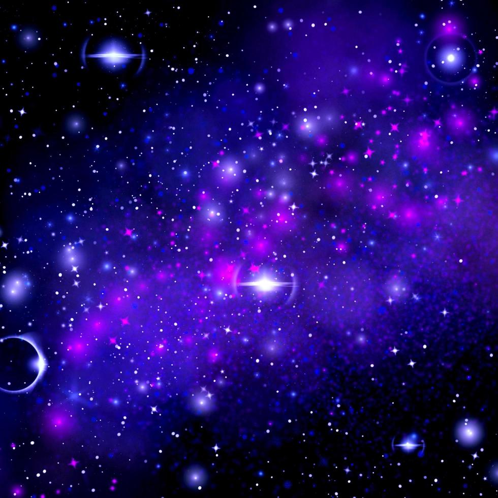 quadratische Illustrationen von Sternen und Nebeln im Weltraum. foto