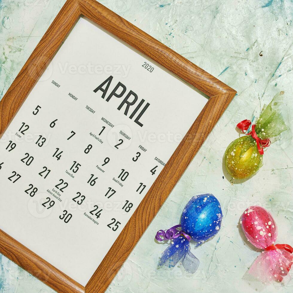 April 2020 monatlich Kalender foto