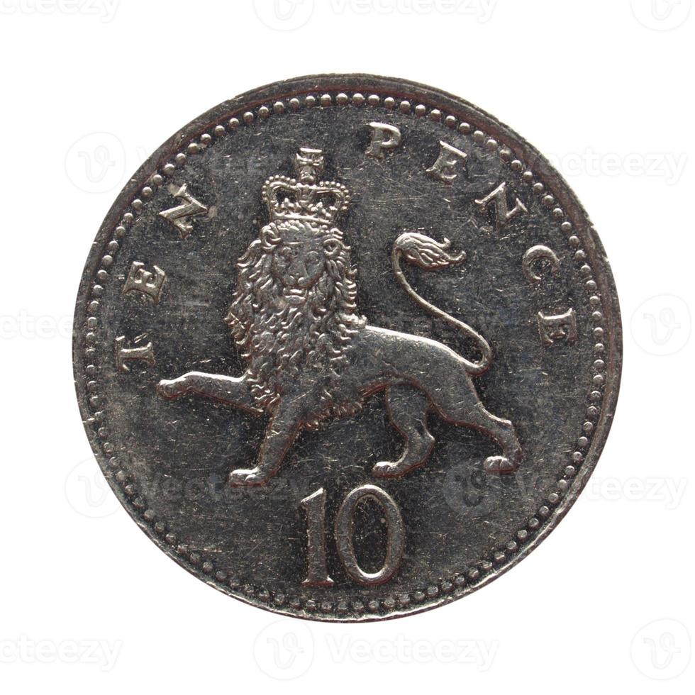 10-Pence-Münze, Großbritannien foto