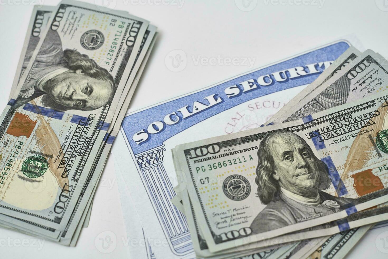 Sozial Sicherheit Karte und uns Dollar Kasse Geld foto