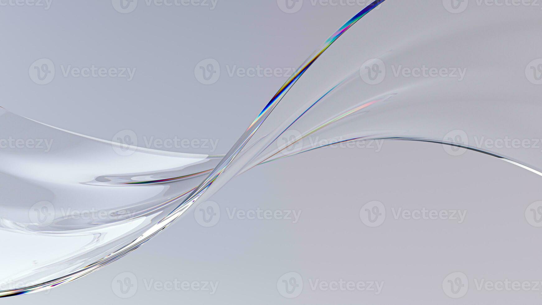 abstrakt Glas Band fließen Welle auf hell Hintergrund foto