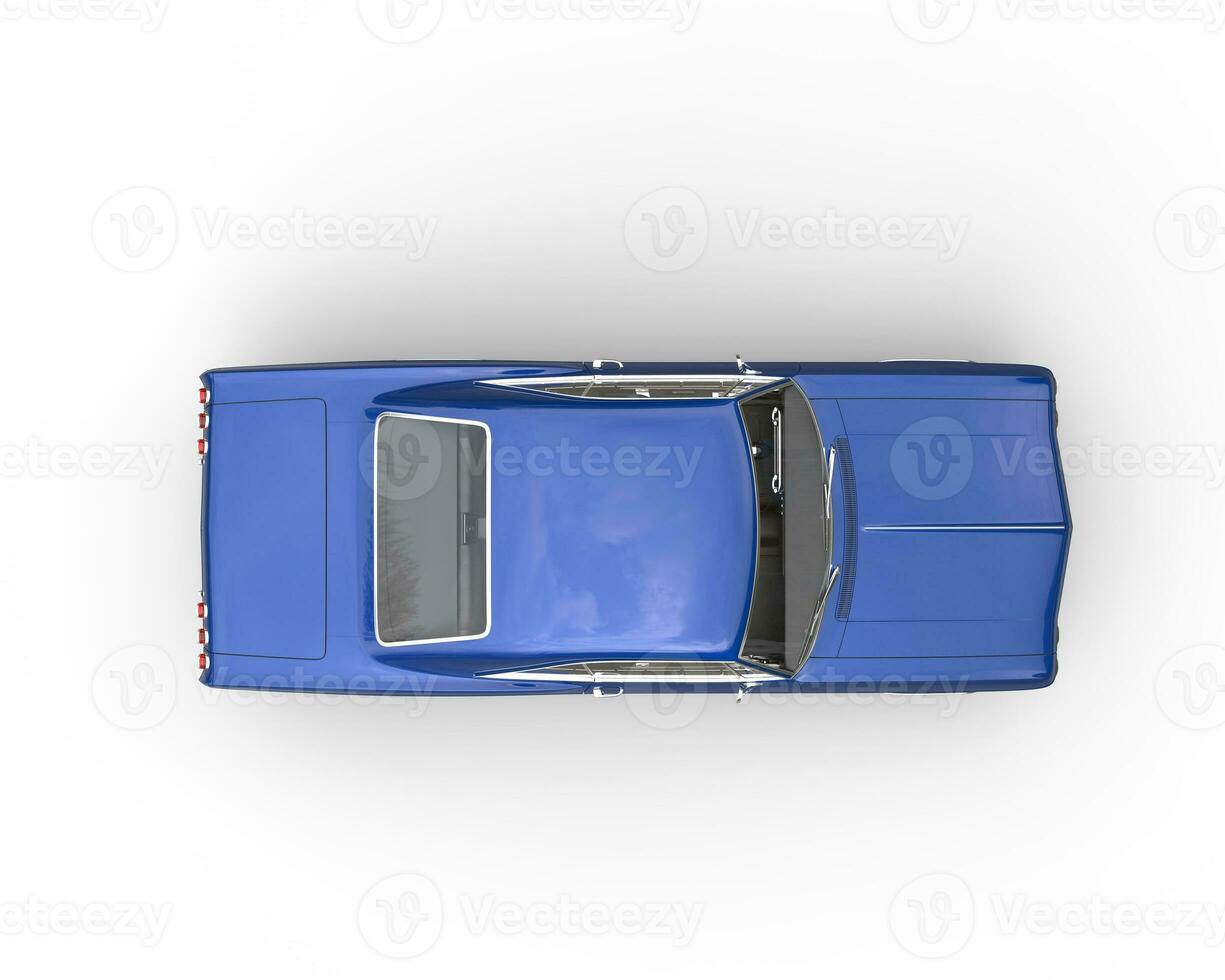 Blau Muskel Auto - - oben Aussicht foto