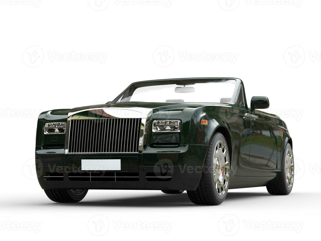schwarz Luxus Fahrzeug - - Vorderseite Aussicht Nahansicht Schuss - - isoliert auf Weiß Hintergrund foto