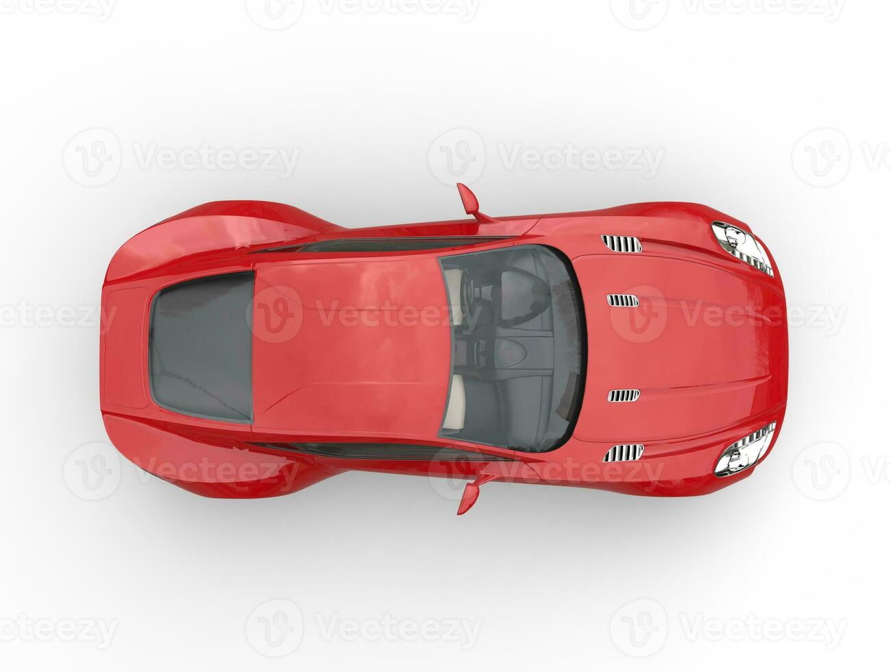 rot Sport Auto - - oben Aussicht - - isoliert auf Weiß Hintergrund foto