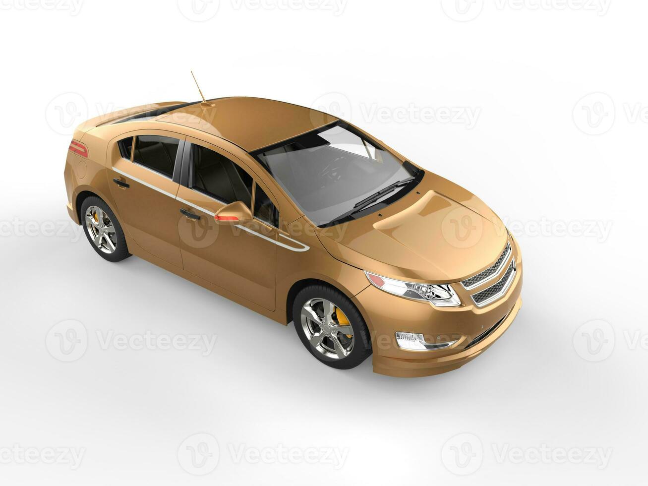 modern elektrisch Geschäft Auto - - metallisch Gold - - Studio Schuss foto