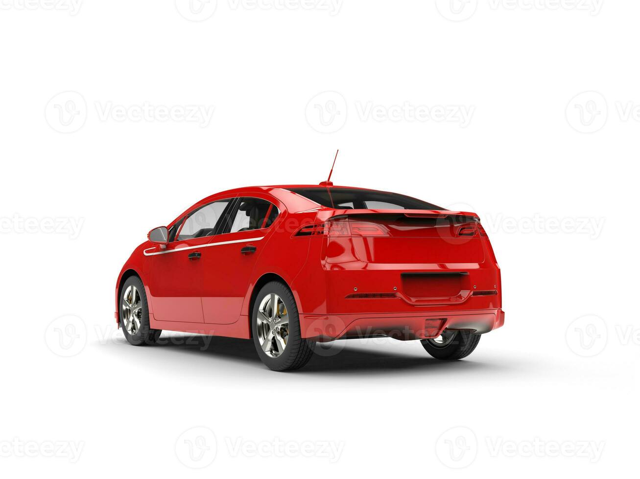 modern Geschäft rot elektrisch Auto - - Rückseite Aussicht foto