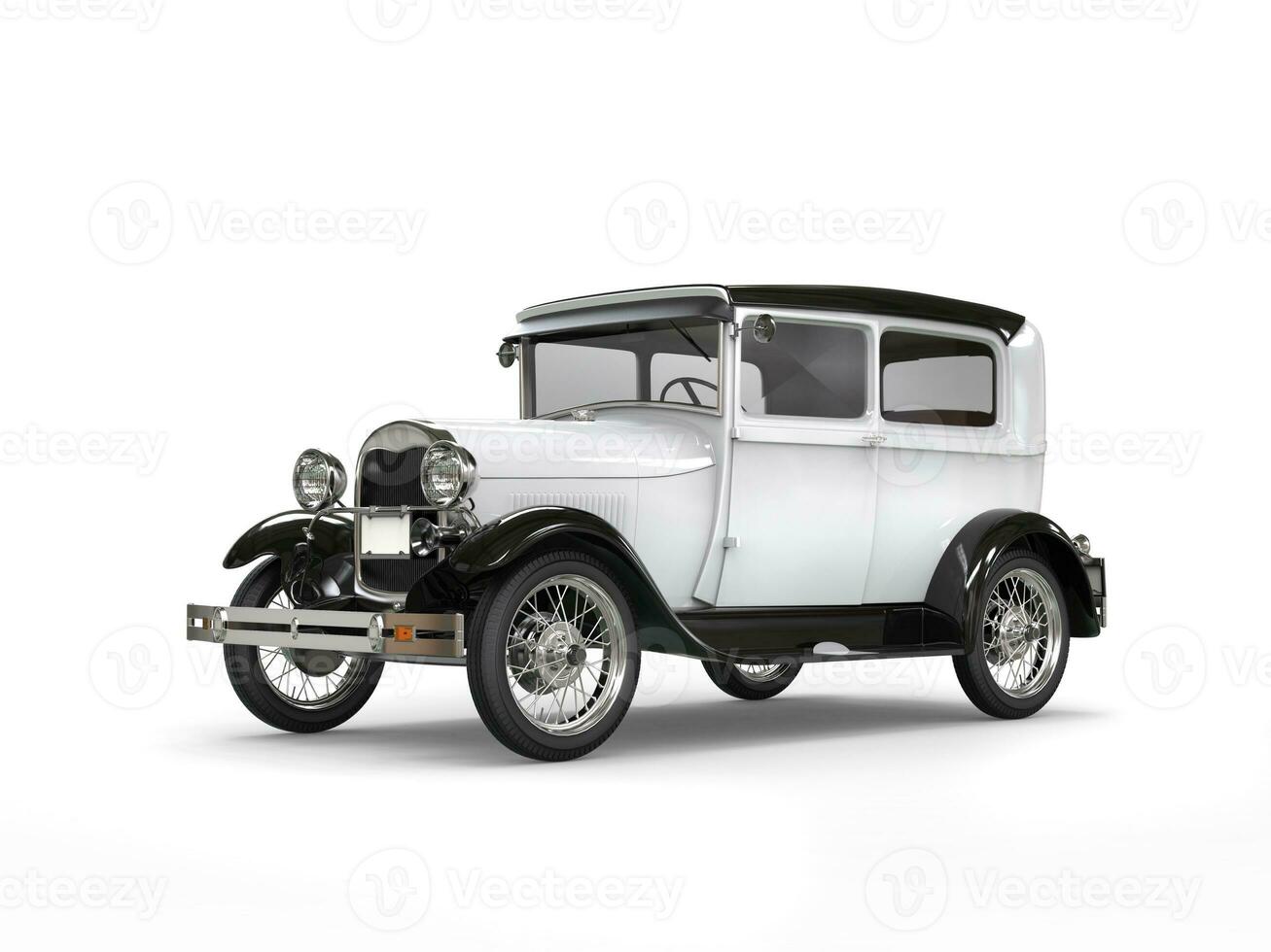 cool Oldtimer Weiß Jahrgang Auto - - 3d Illustration foto