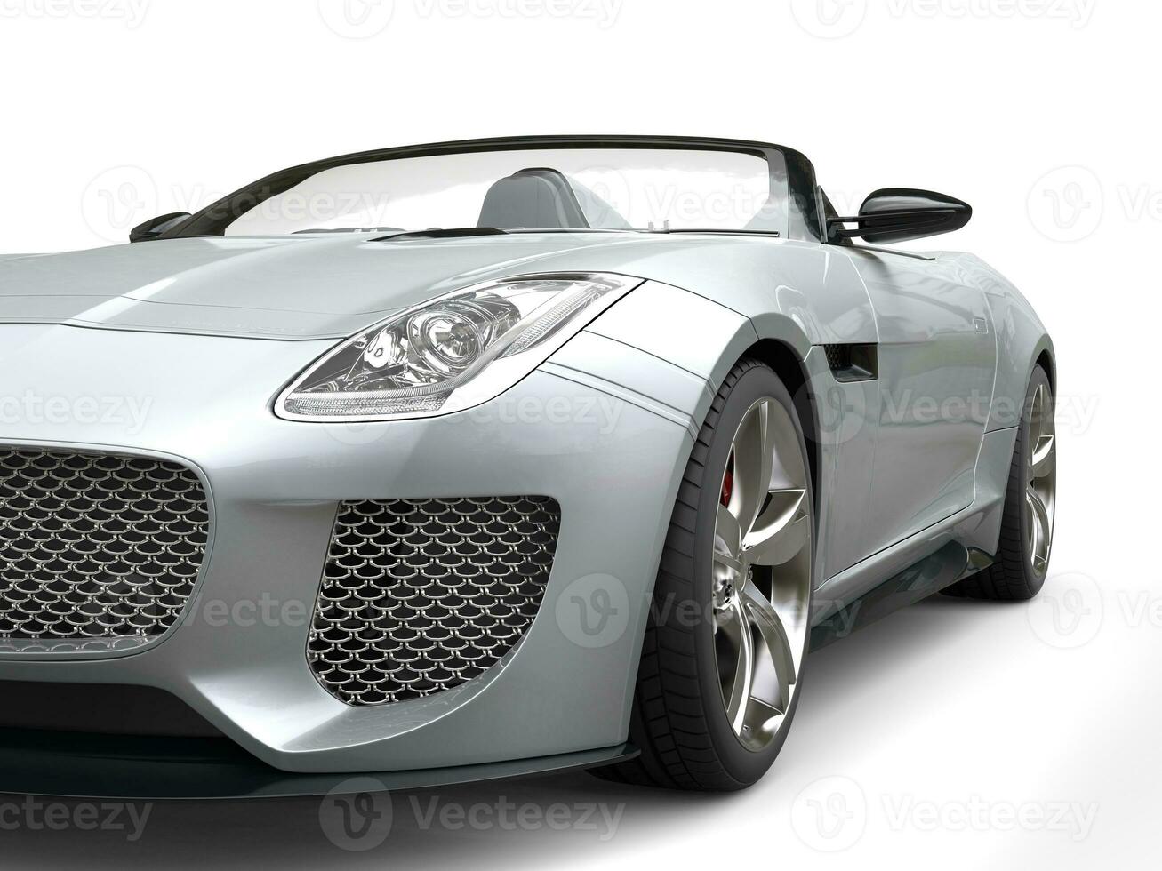 modern Silber Luxus Cabriolet Sport Auto - - extrem Nahansicht Schuss foto