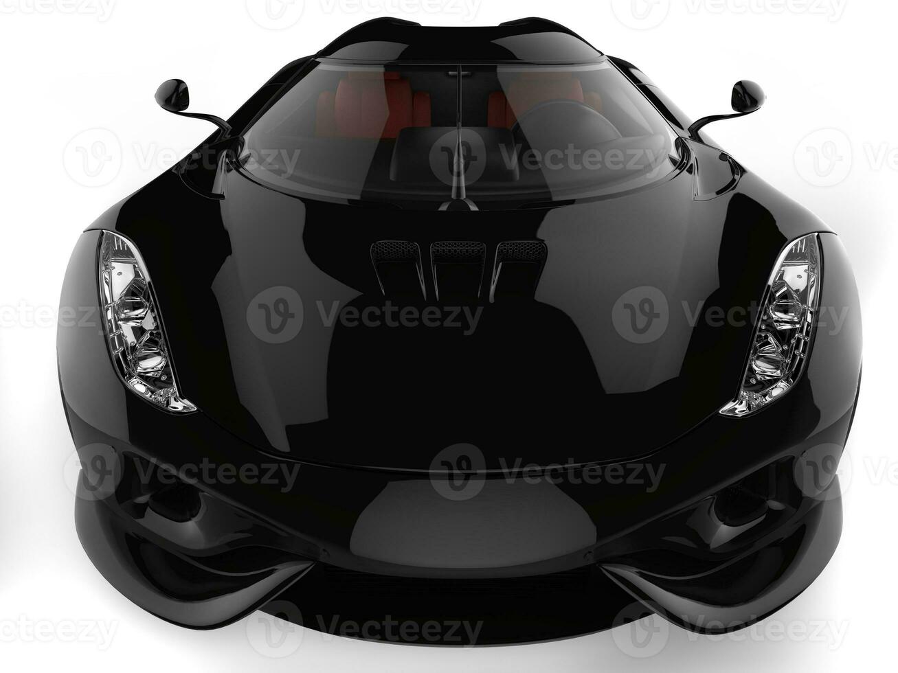 tolle glänzend schwarz Supersportwagen - - Vorderseite Aussicht extrem Nahansicht Schuss foto