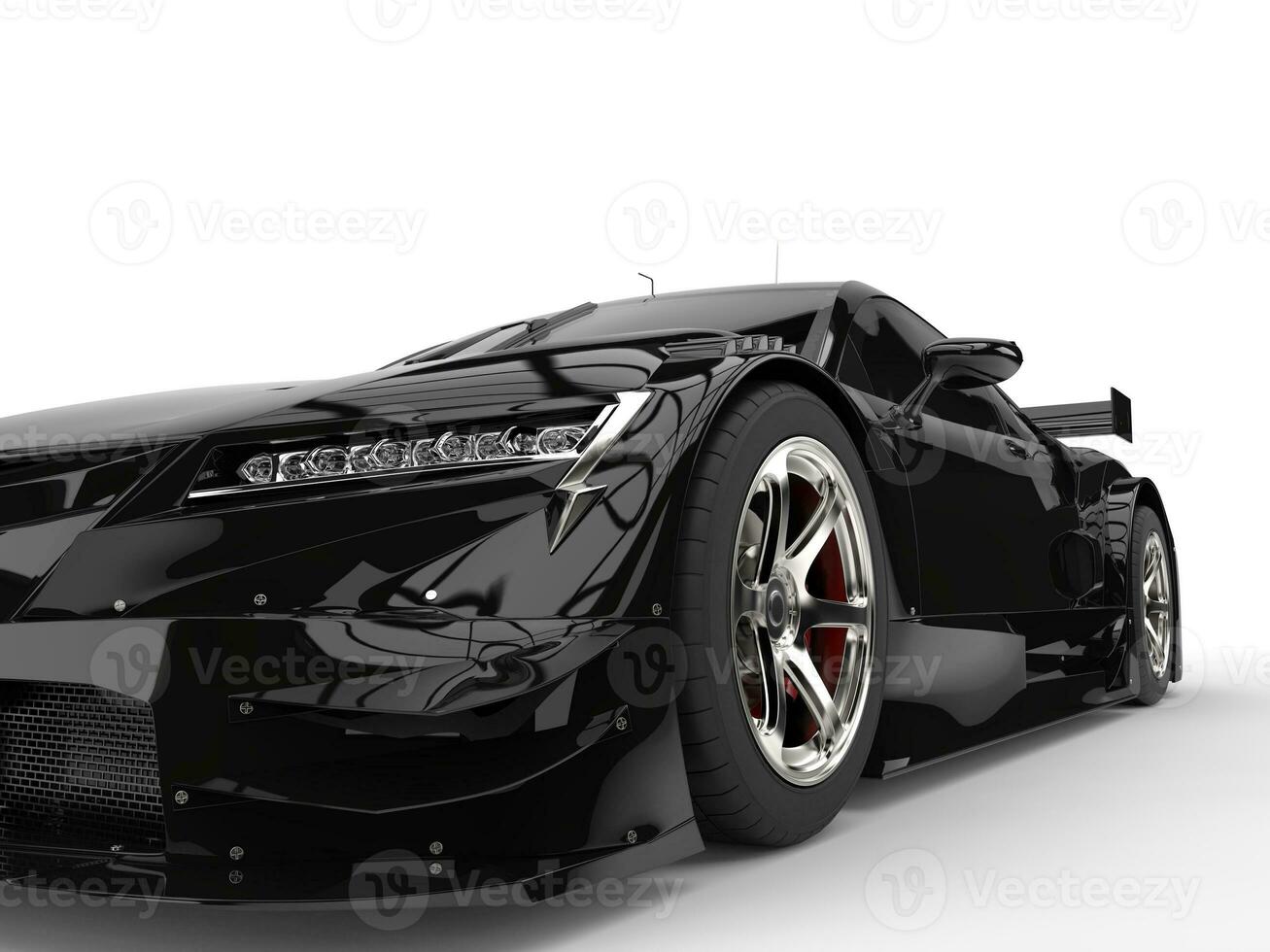 Jet schwarz Konzept Super Sport Auto - - Scheinwerfer Nahansicht Schuss foto