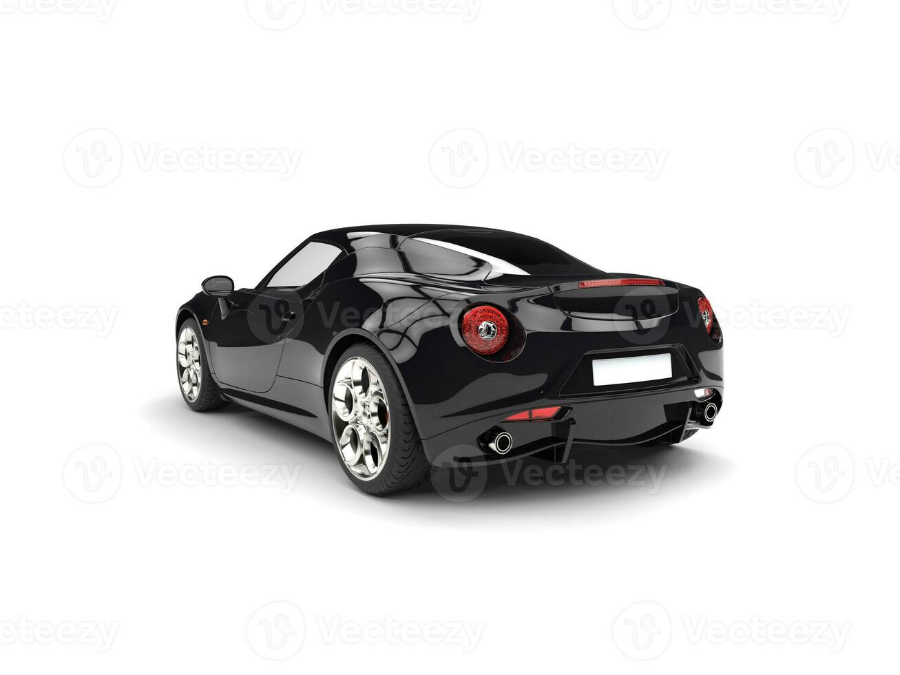 schwarz glänzend Luxus Sport Auto - - Schwanz Aussicht foto