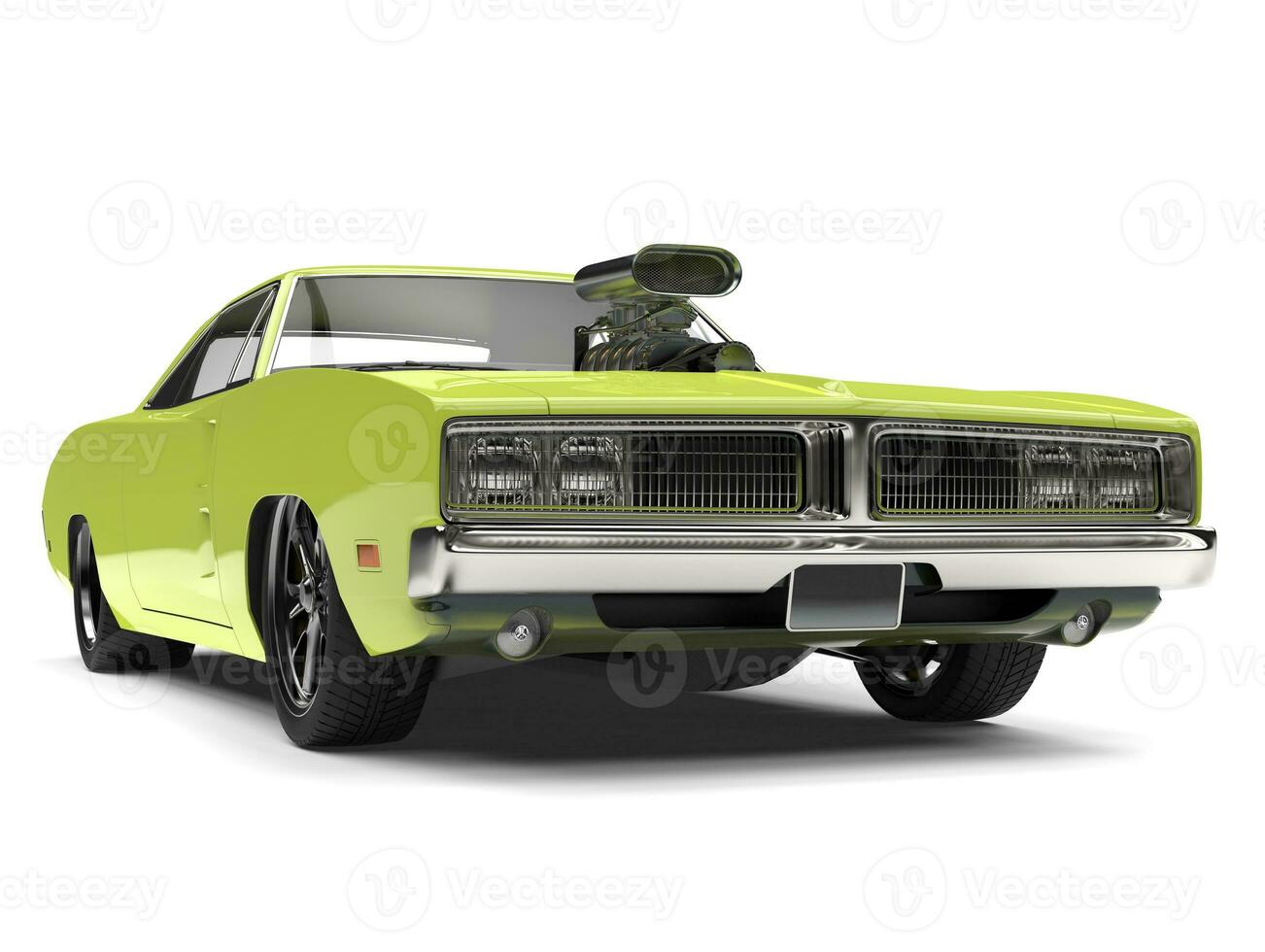 Limette Grün Jahrgang amerikanisch Muskel Auto - - Nahansicht Schuss foto