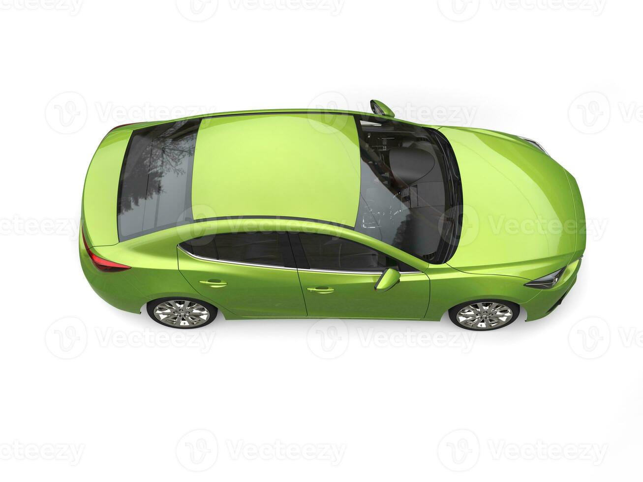 metallisch Grün modern Geschäft Auto - - oben Nieder Seite Aussicht foto