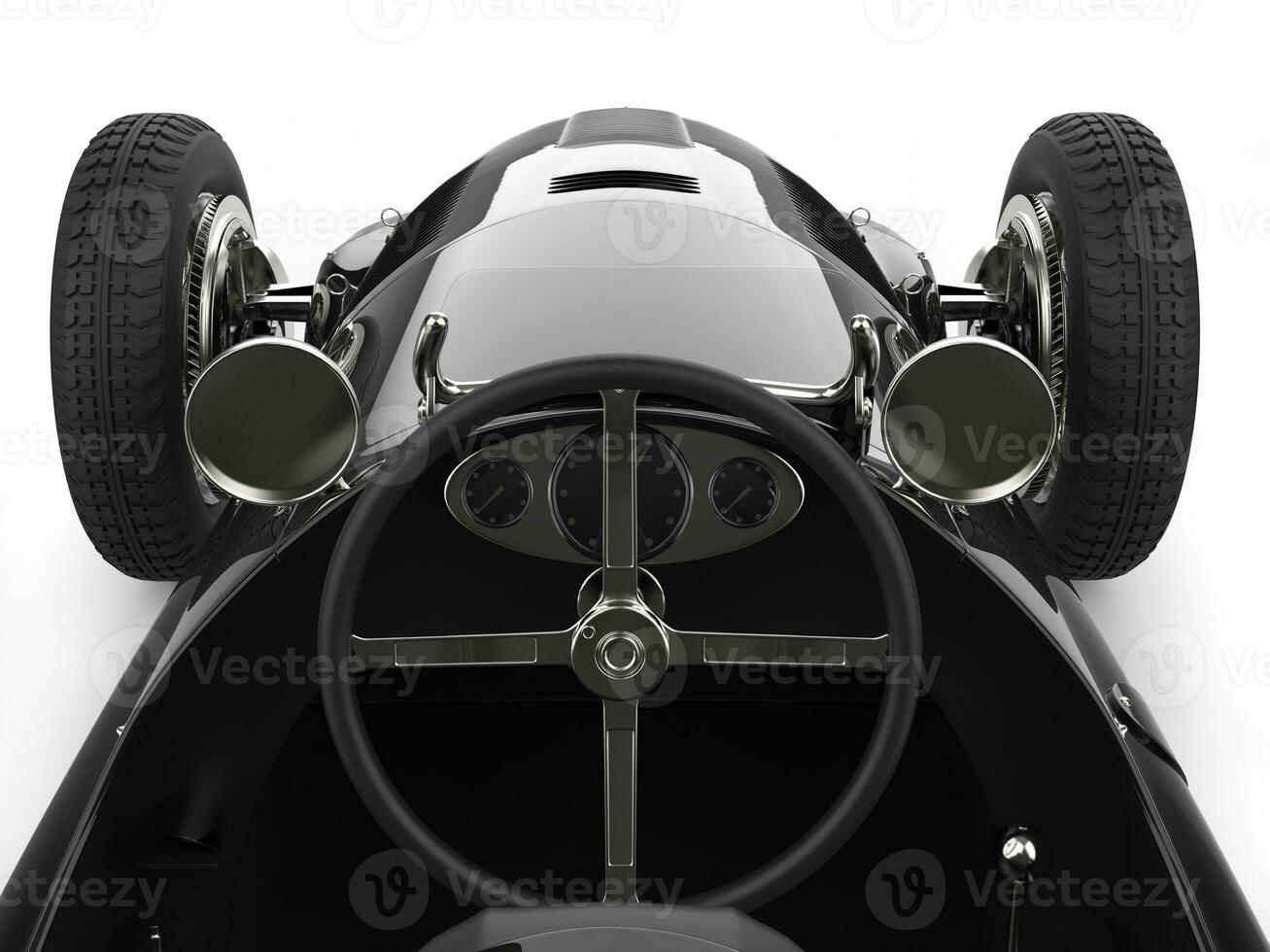 schön Jahrgang schwarz Rennen Sport Auto - - Aussicht von das Treiber Sitz foto