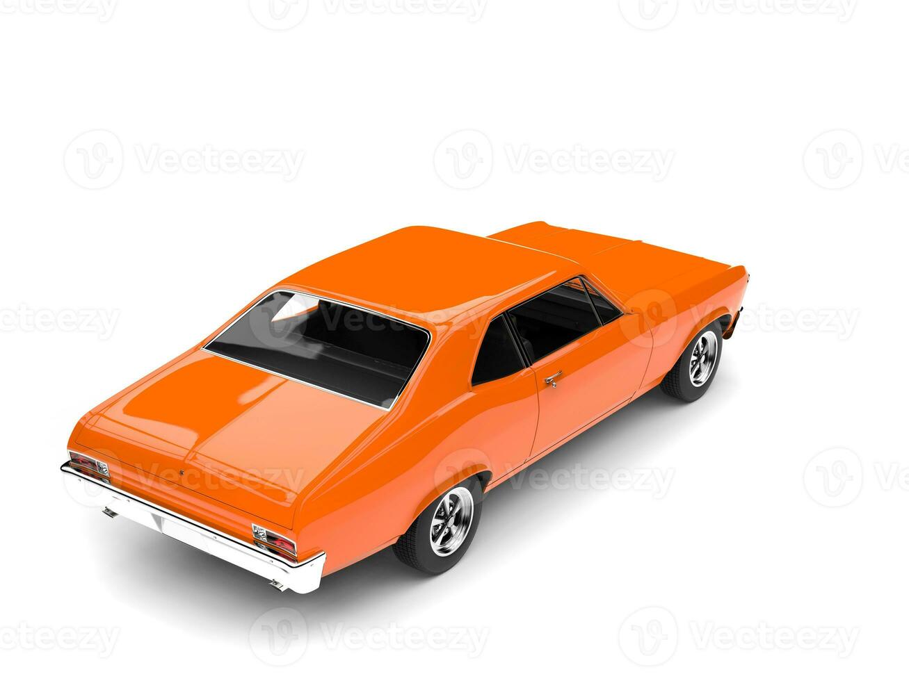hell Orange restauriert Jahrgang Muskel Auto - - oben Nieder Rückseite Aussicht foto