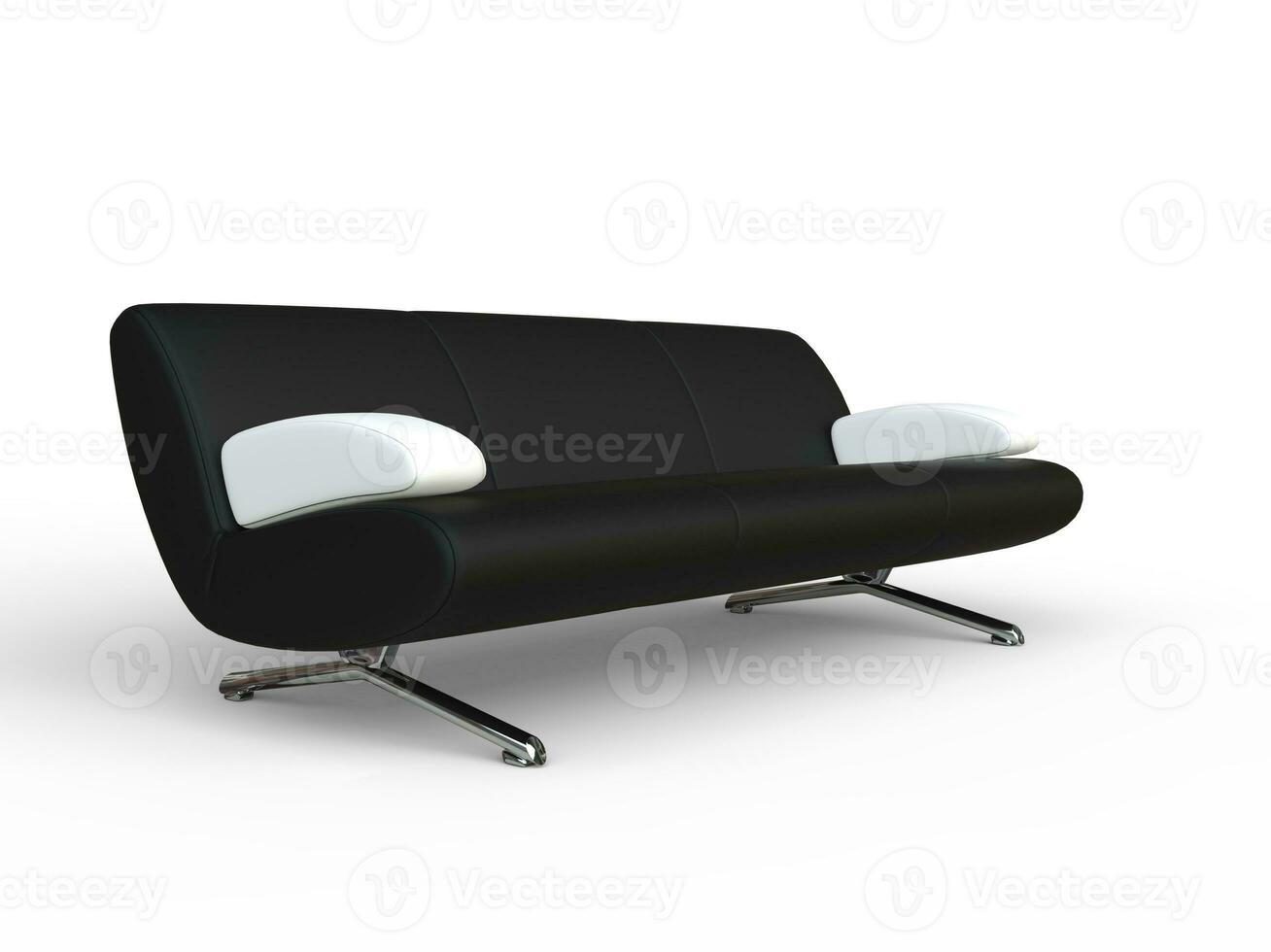 schwarz Sofa mit Weiß Armlehnen foto