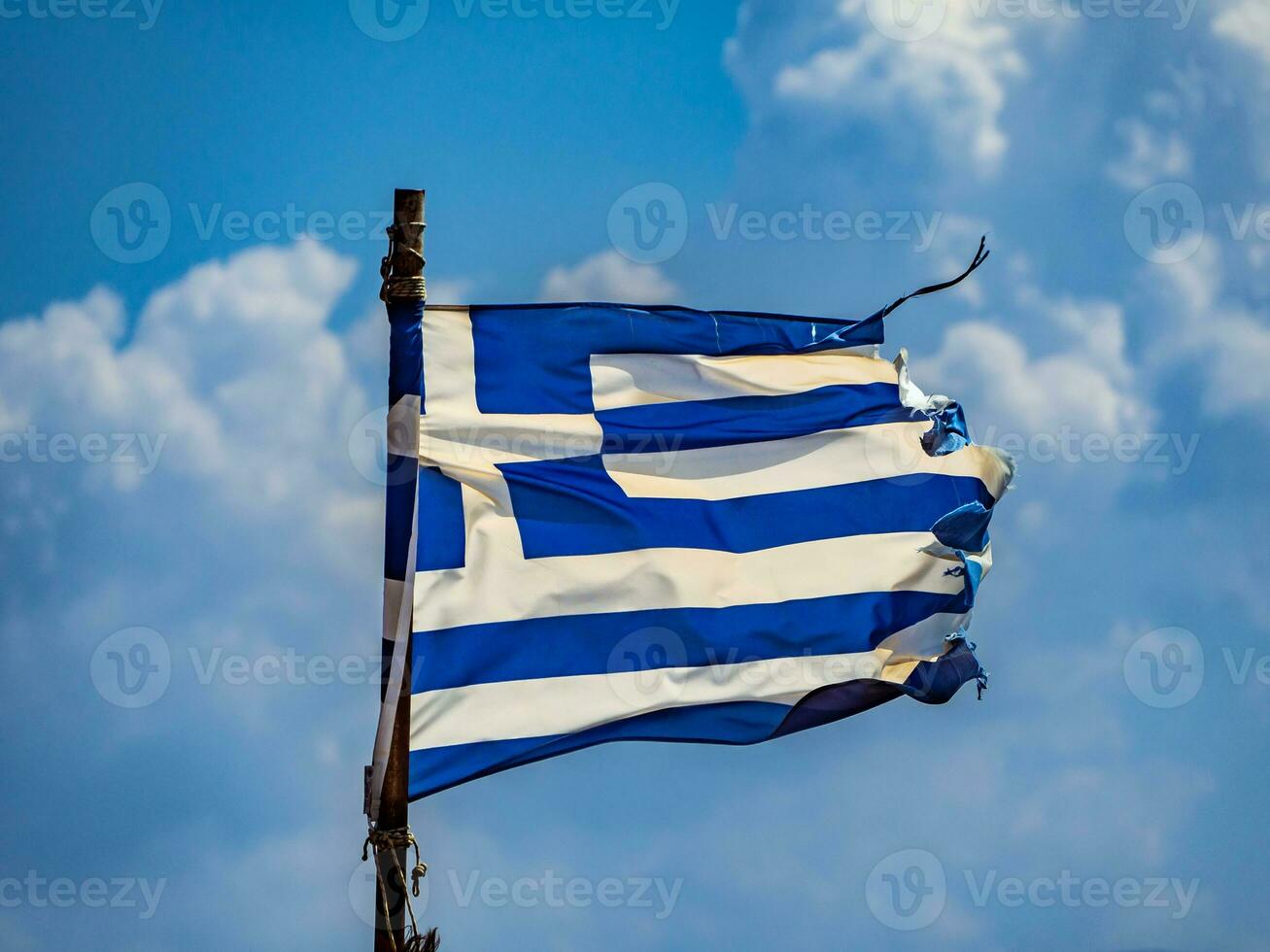 schön Schuss von das Griechenland Flagge foto