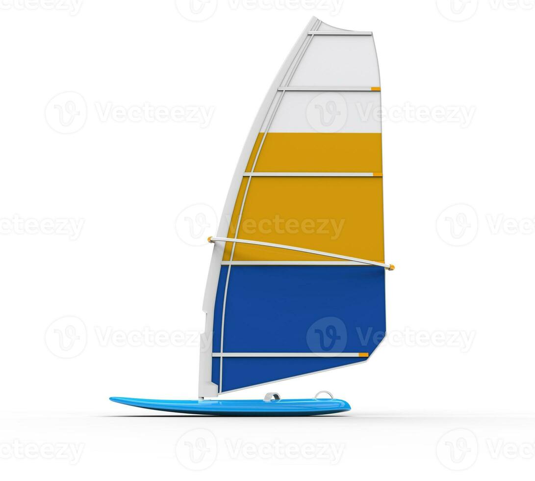 Windsurfen Tafel - - Seite Sicht, Schuss auf Weiss, Ideal zum Digital und drucken Design. foto