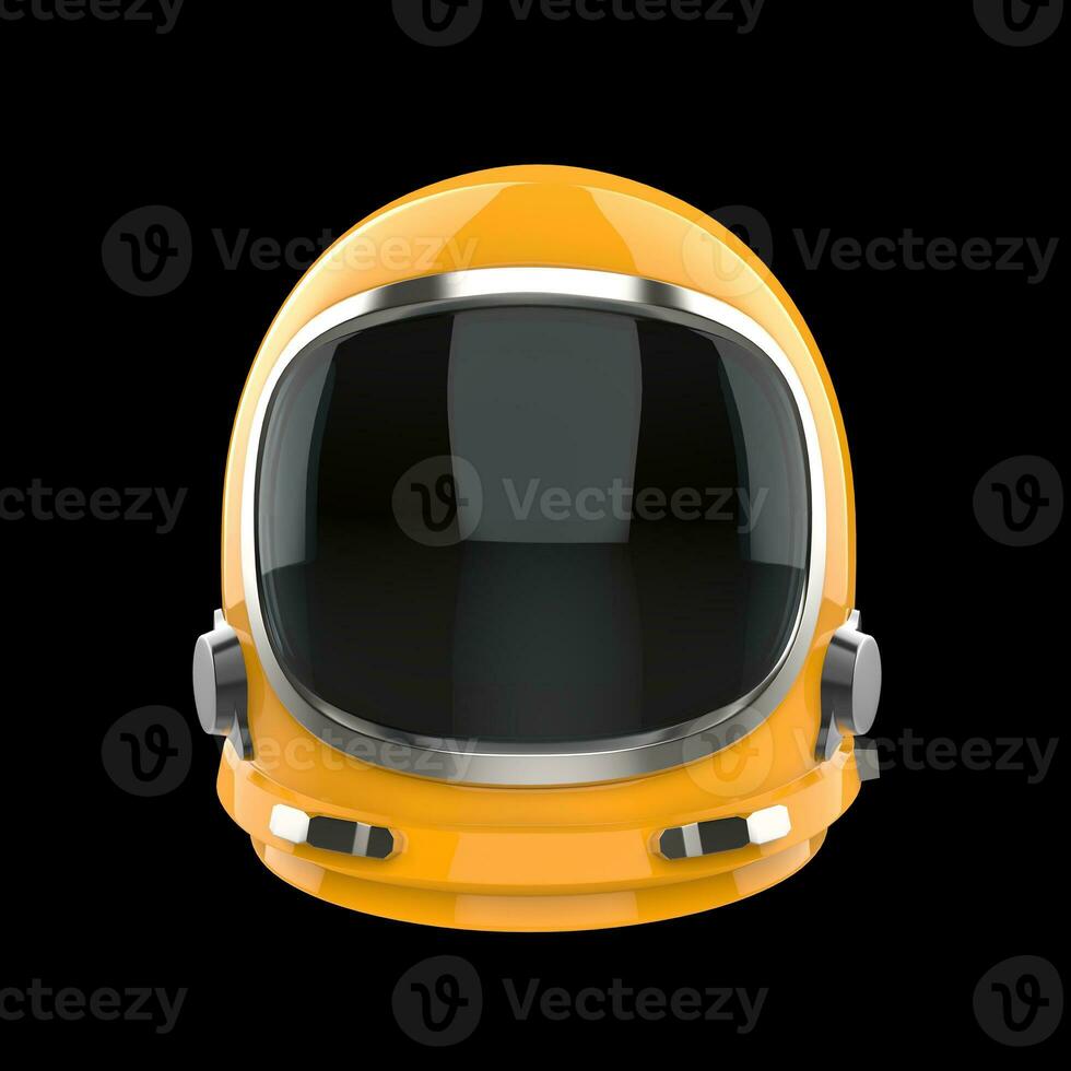 Gelb Jahrgang Astronaut Helm - - isoliert auf schwarz Hintergrund foto