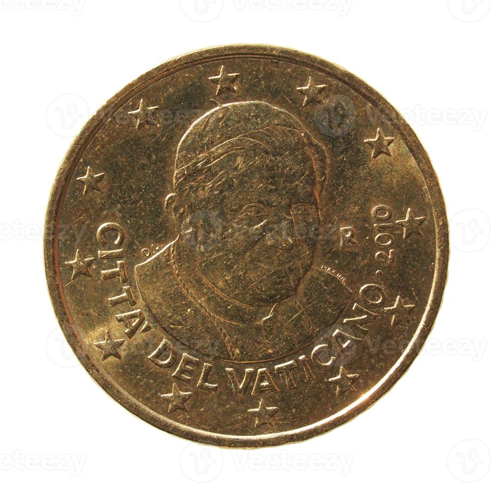 50-Euro-Cent-Münze mit Papst foto