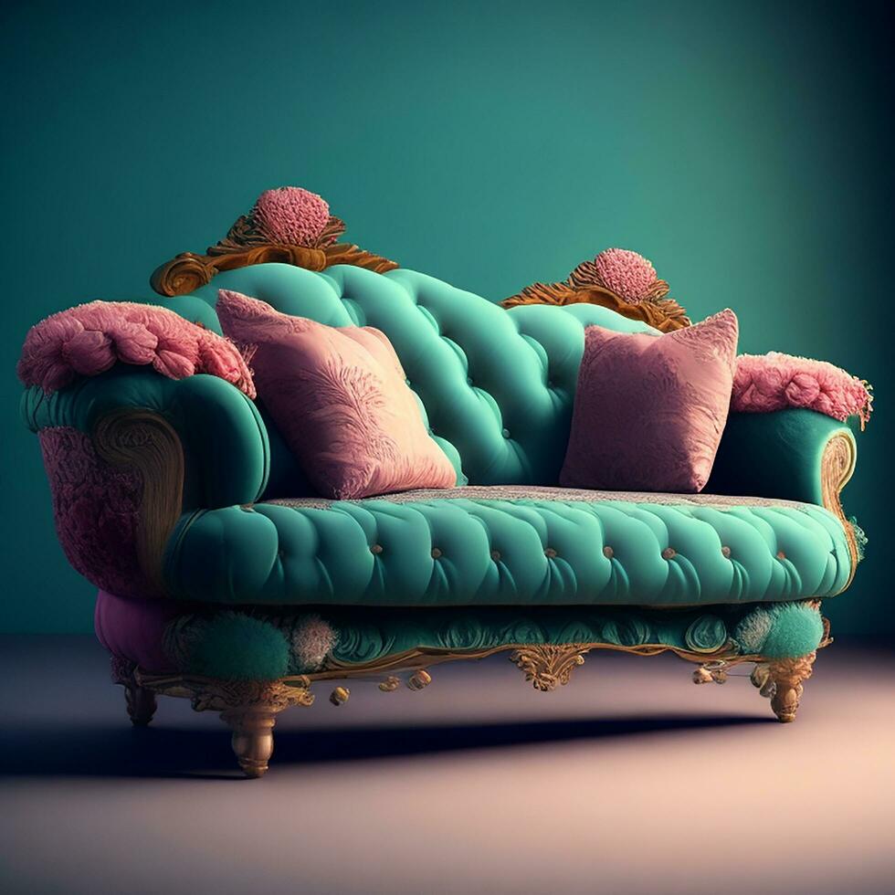 ein elegant Sofa ai generiert foto