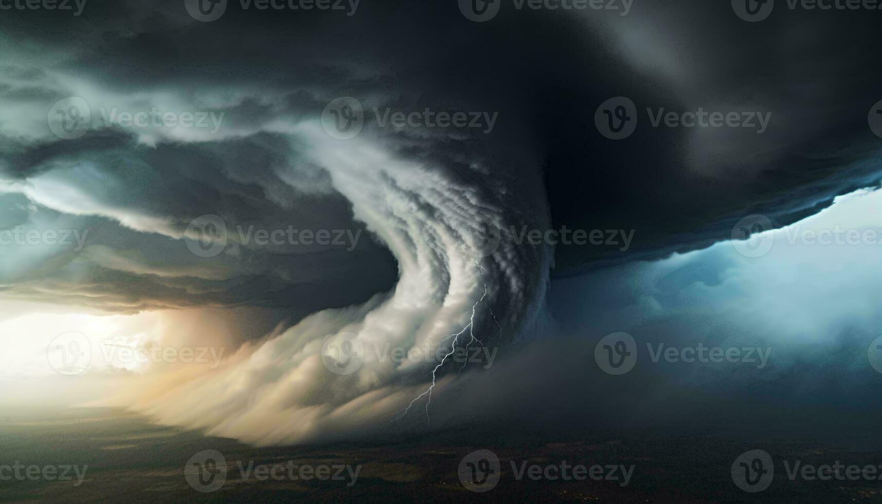 ein bedrohlich Sturm Annäherung von das Himmel ai generiert foto