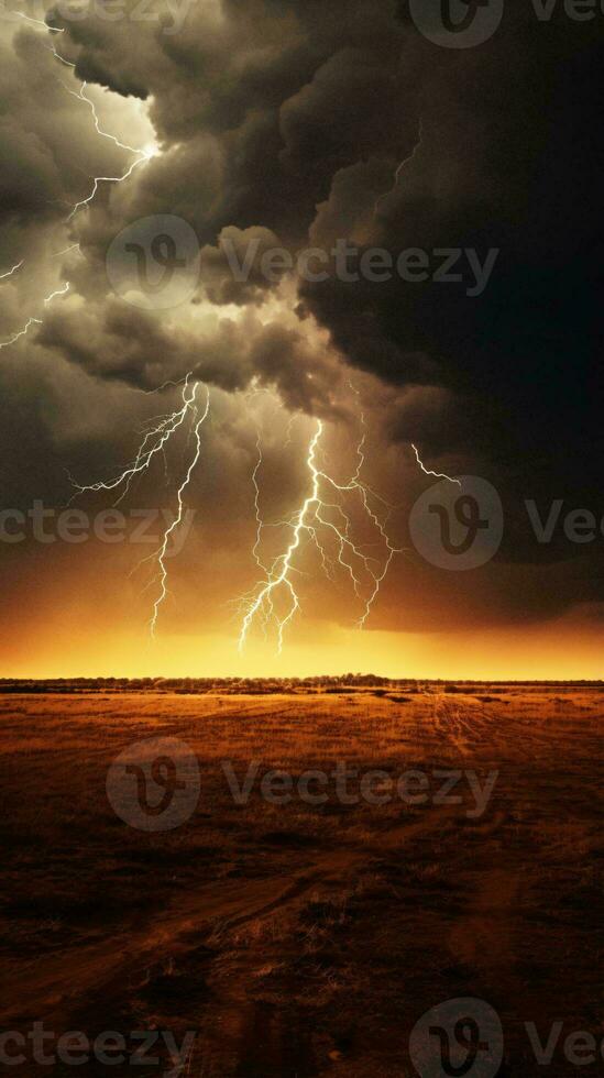 ein dramatisch blitzerfüllt Wolke im das Himmel ai generiert foto