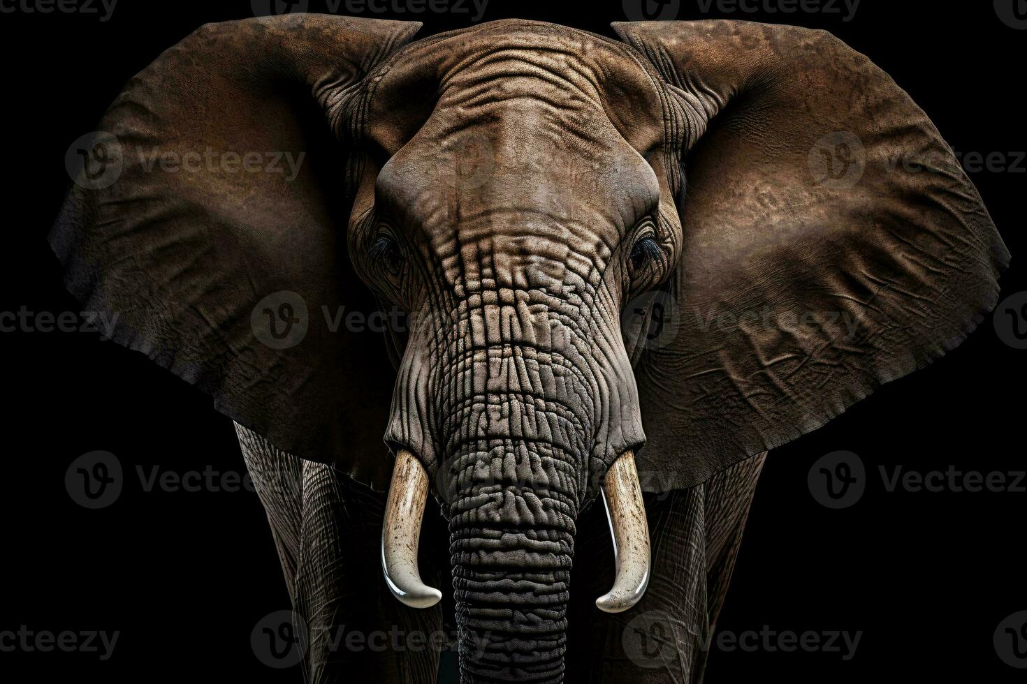 ein majestätisch Elefant Stehen im das Schatten ai generiert foto
