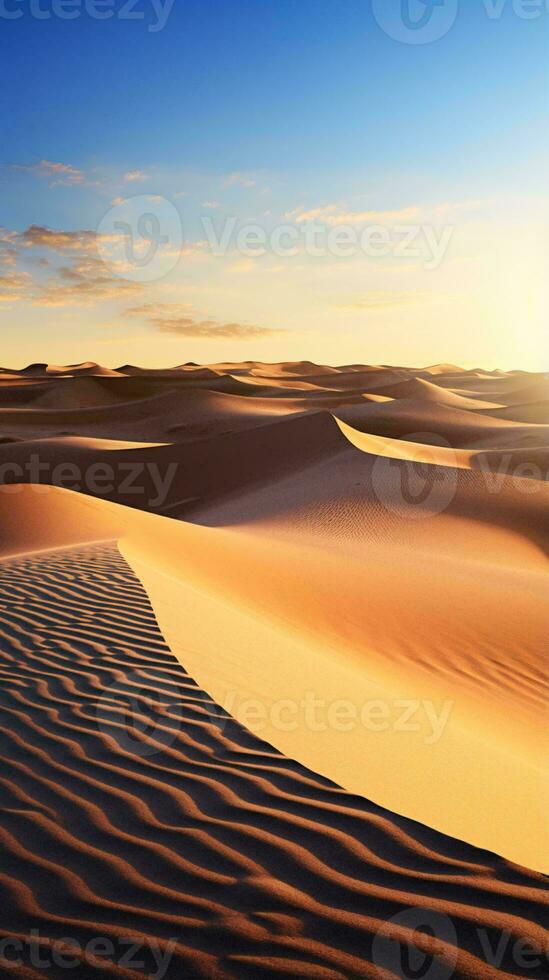 ein Wüste Landschaft mit Sand Dünen ai generiert foto