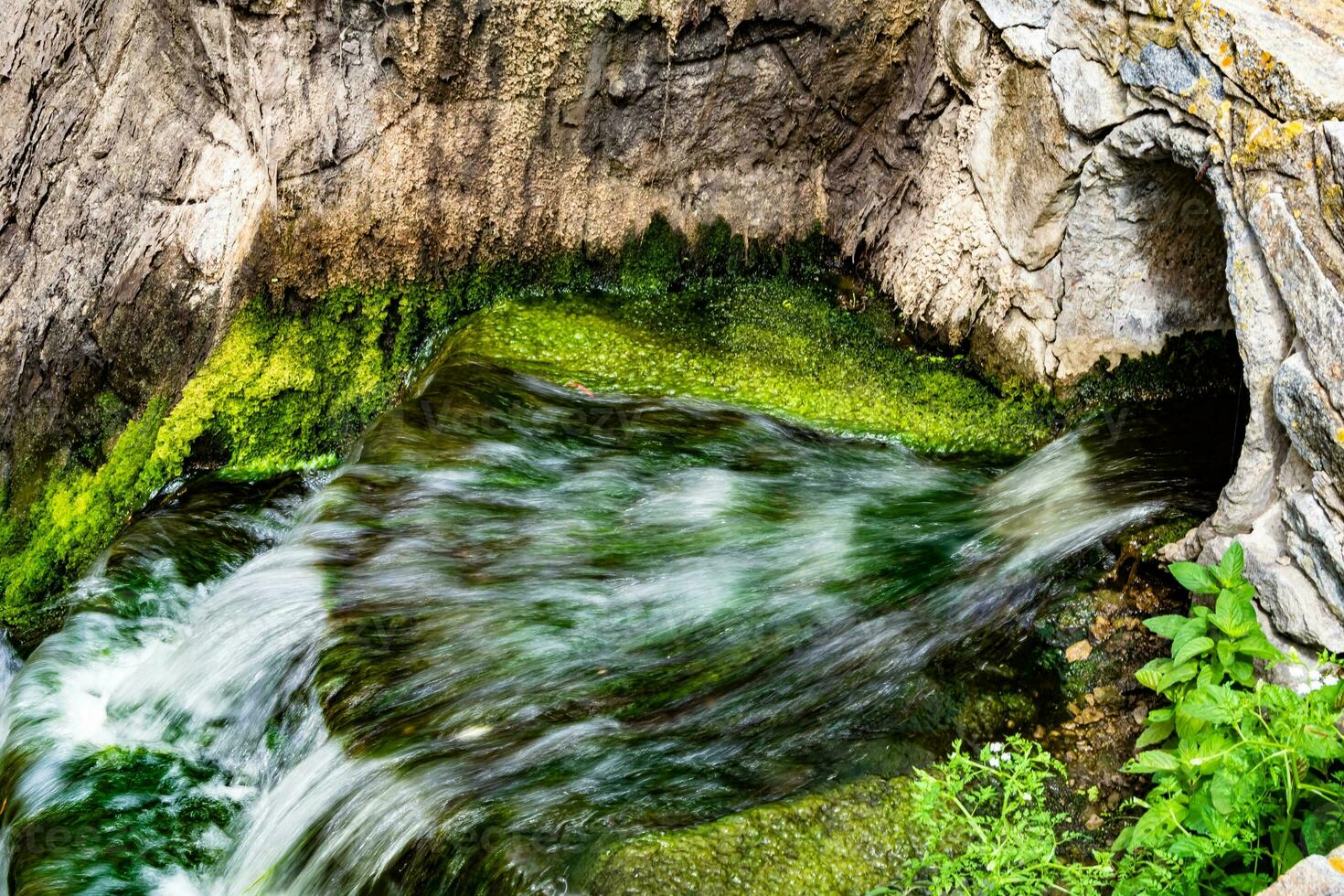 Fotografie zum Thema schönes Fallwasser vom Gartenwasserfall foto