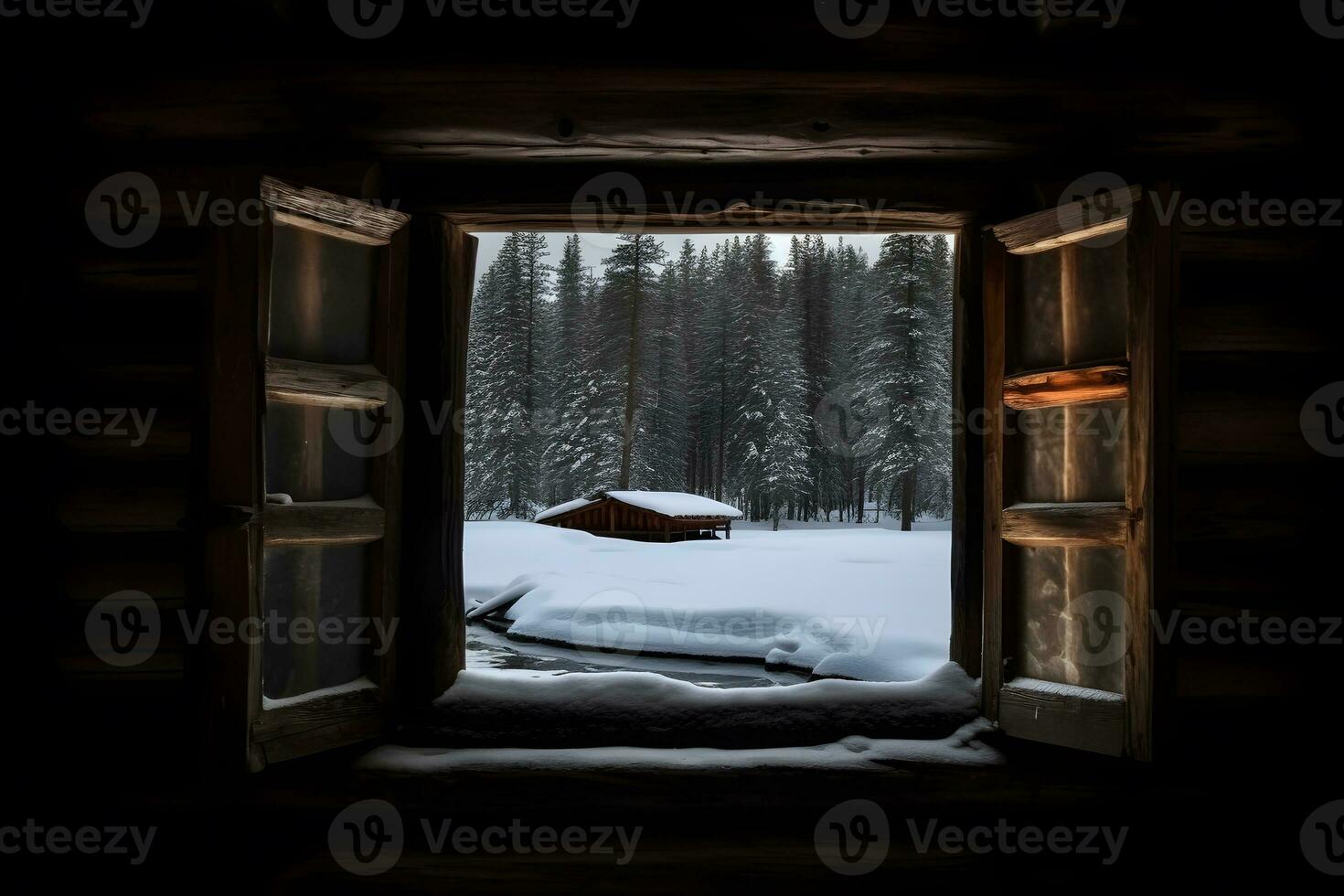 Landschaft Natur Aussicht Hintergrund. Aussicht von Fenster beim ein wunderbar Landschaft Natur Sicht. neural Netzwerk ai generiert foto