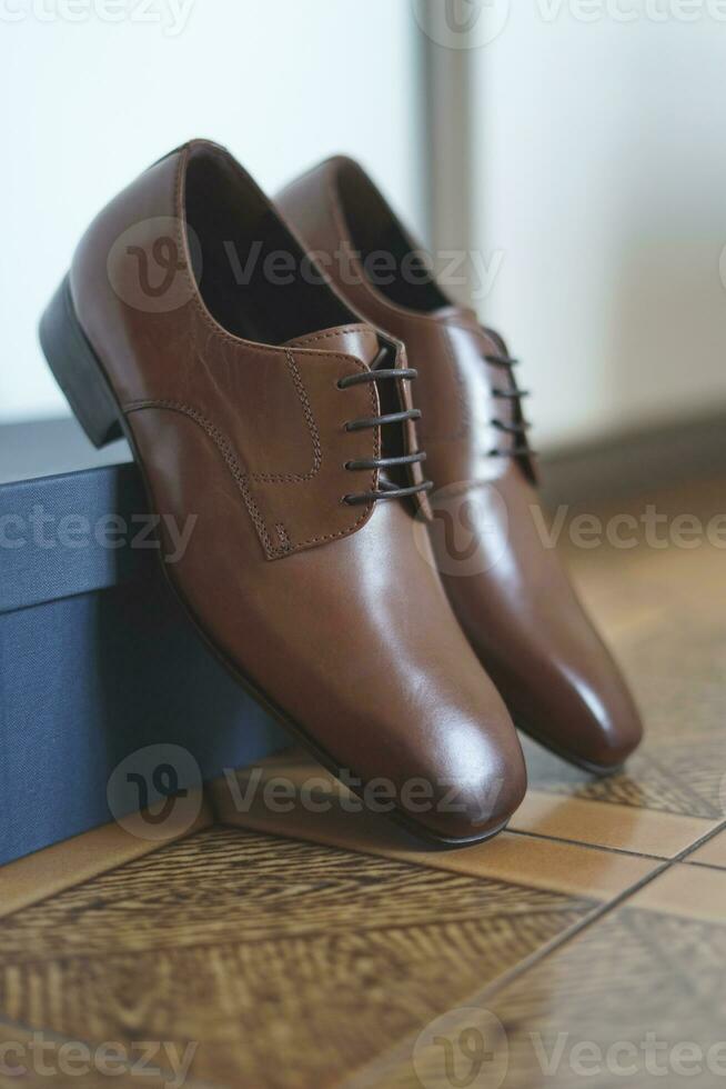 Leder Männer Schuhe foto