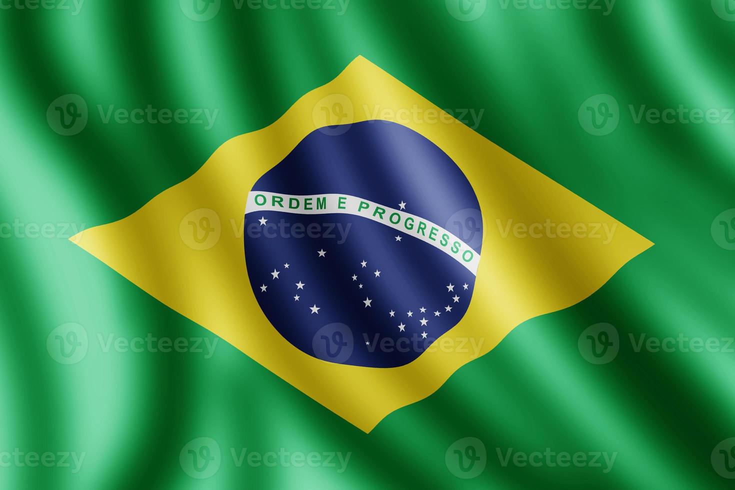 Brasilien-Flagge, realistische Darstellung foto