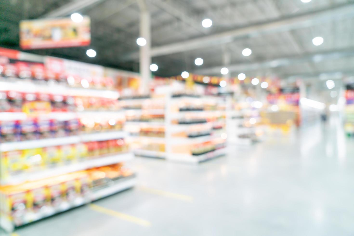 abstrakte Unschärfe und defokussierter Supermarkt für den Hintergrund foto