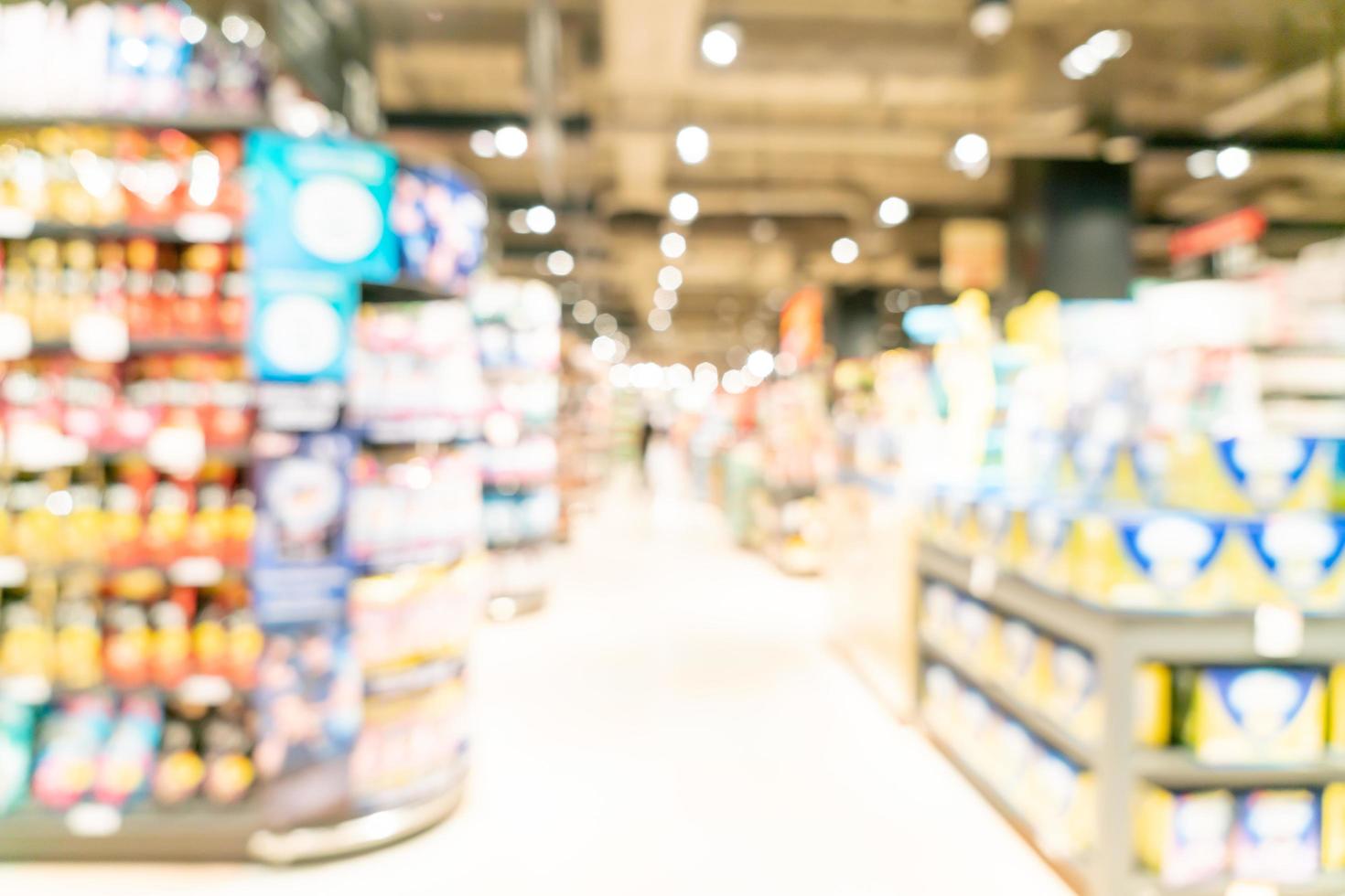 abstrakte Unschärfe und defokussierter Supermarkt für den Hintergrund foto