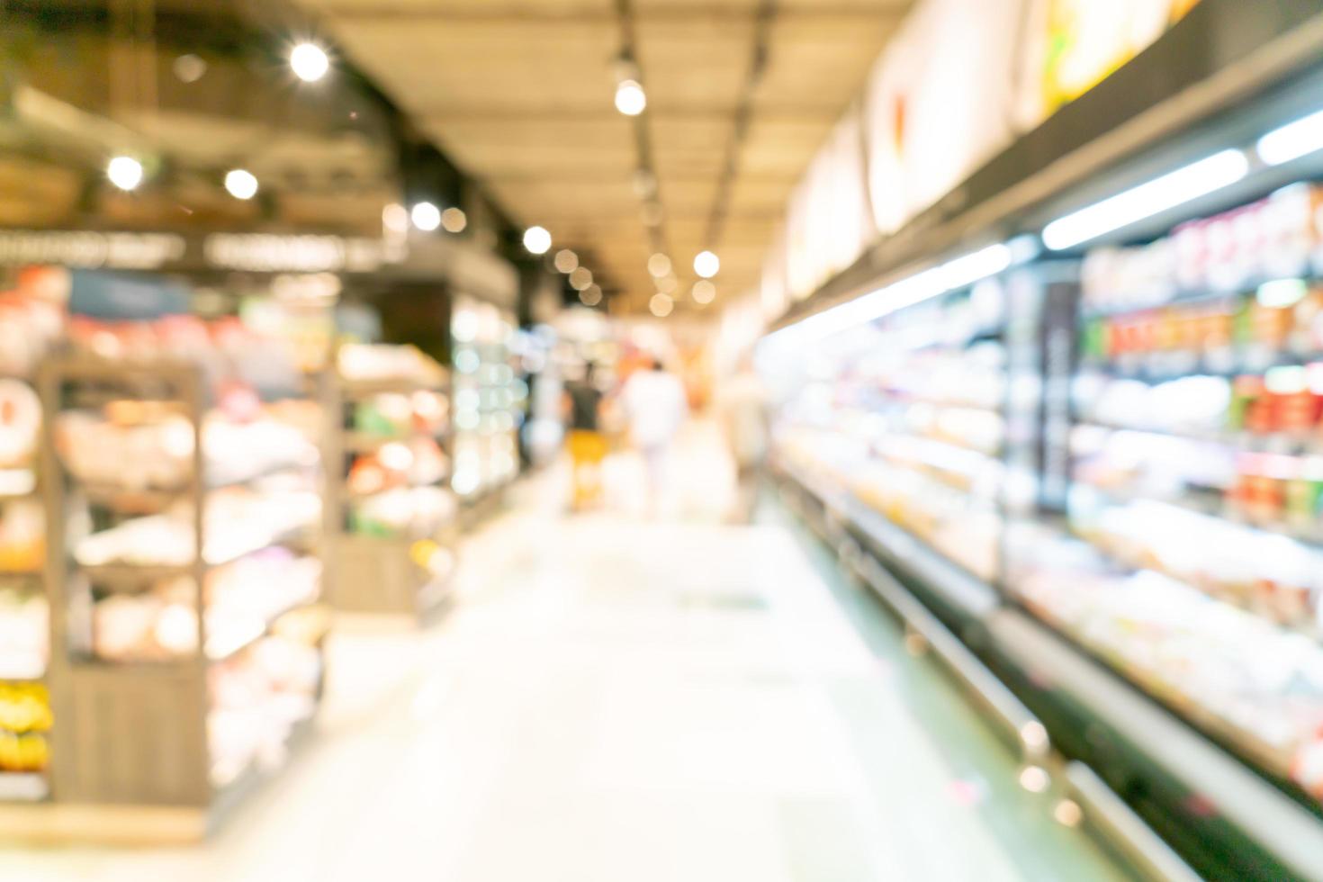 abstrakte Unschärfe und defokussierter Supermarkt für den Hintergrund foto