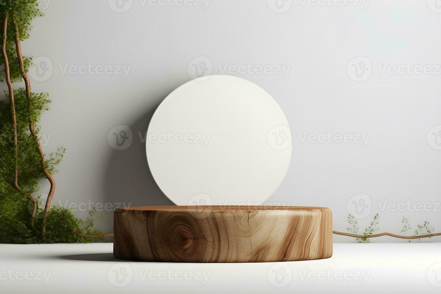 minimal modern Produkt Anzeige 3d Holz Podium, Szene Bühne Vitrine zum Neu Produkt, Beförderung Verkauf, Banner, Präsentation, Kosmetik, ai generieren foto