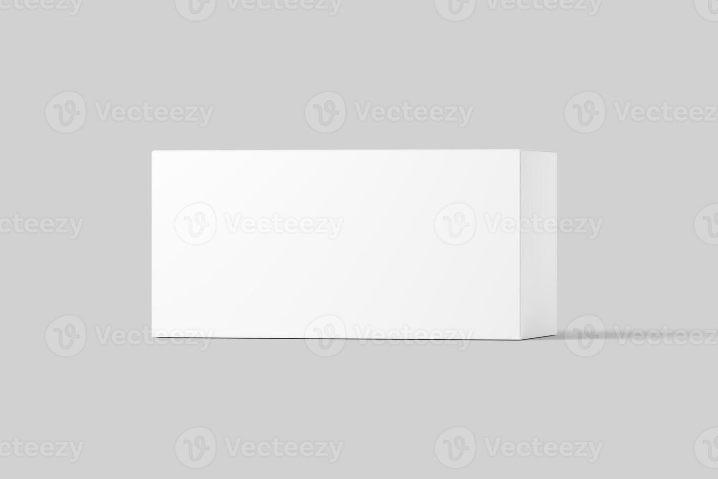breit Rechteck Box Weiß leer 3d Rendern Attrappe, Lehrmodell, Simulation foto