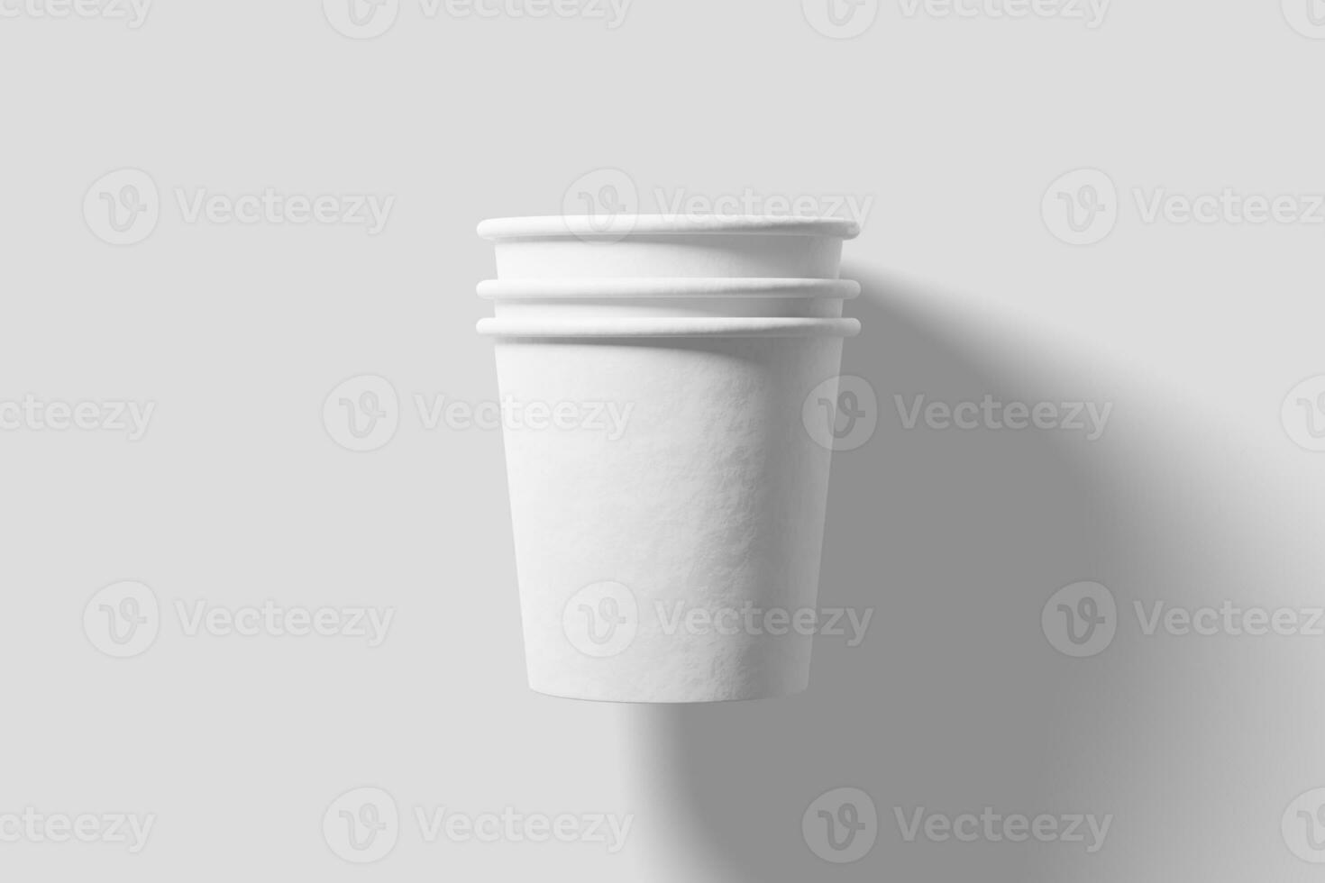 4 Unzen Papier Tasse zum Tee Kaffee Weiß leer 3d Rendern Attrappe, Lehrmodell, Simulation foto