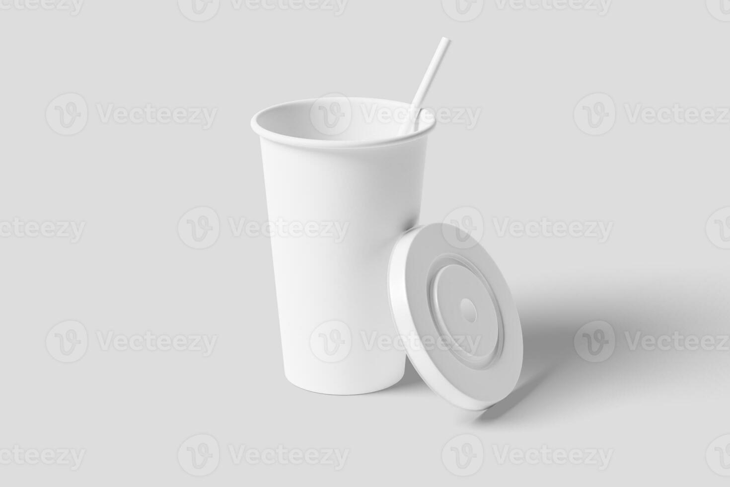 Papier trinken Tasse Weiß leer 3d Rendern Attrappe, Lehrmodell, Simulation foto