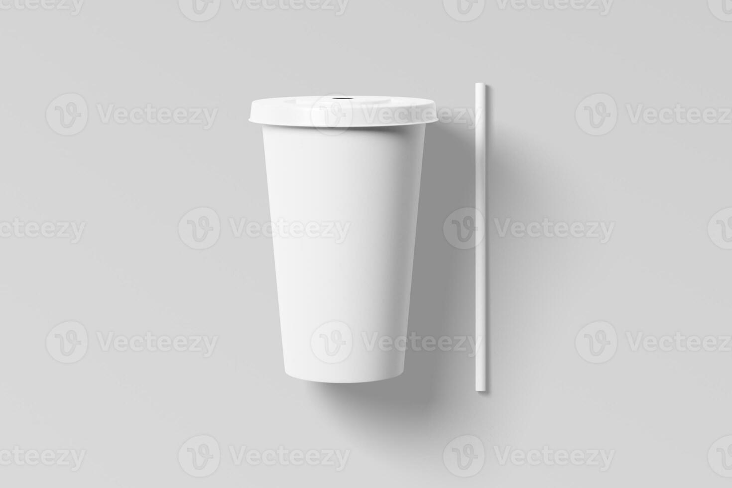 Papier trinken Tasse Weiß leer 3d Rendern Attrappe, Lehrmodell, Simulation foto