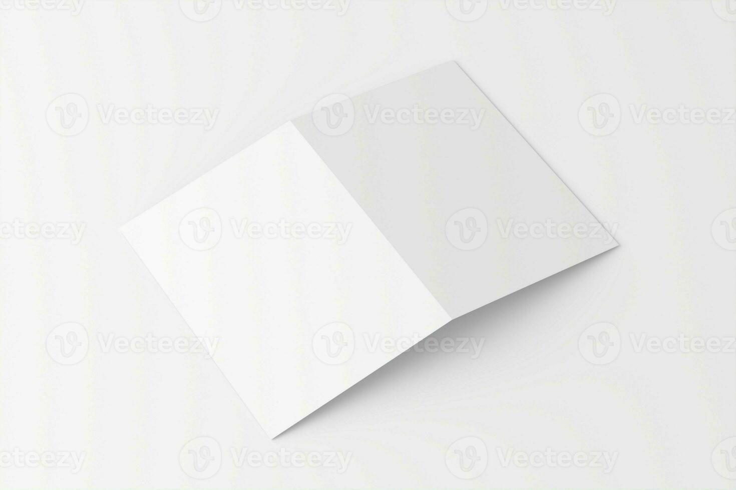 a4 a5 gefaltet Einladung Karte mit Briefumschlag 3d Rendern Weiß leer Attrappe, Lehrmodell, Simulation foto