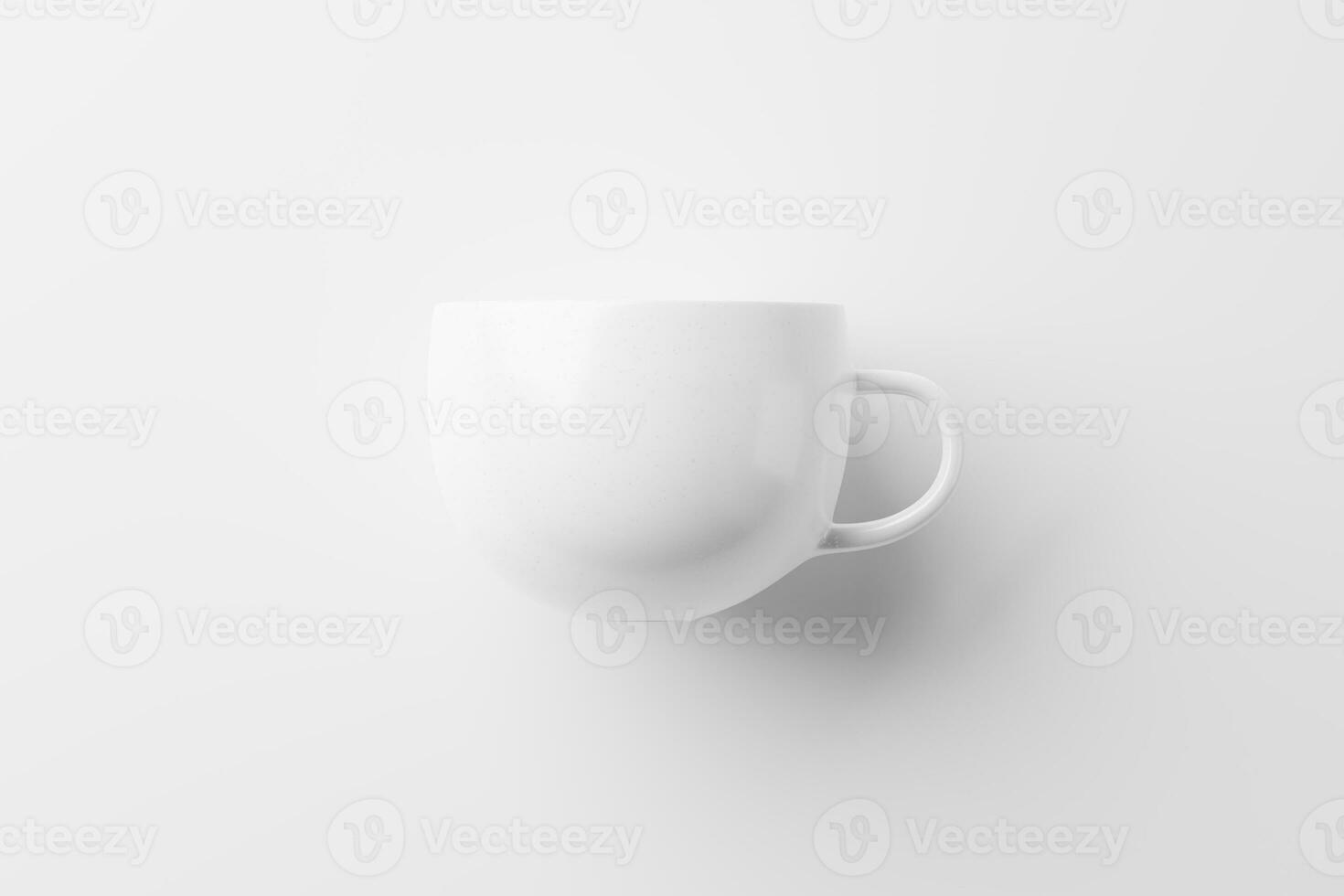 Keramik Becher Tasse zum Kaffee Tee Weiß leer 3d Rendern Attrappe, Lehrmodell, Simulation foto