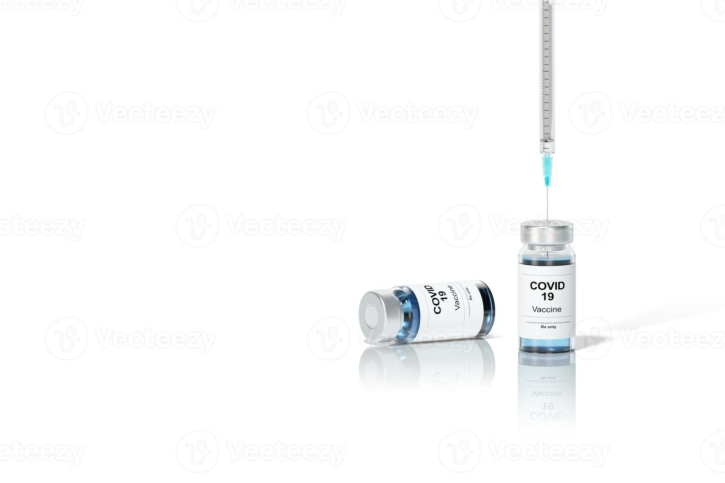 3D-Renderimpfung, Coronavirus-Impfstoff. foto