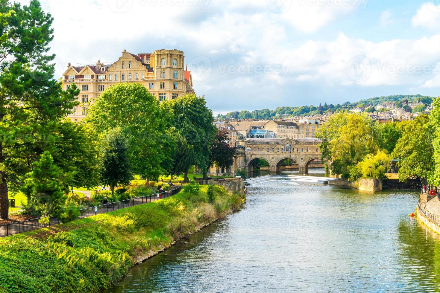 Blick auf die Pulteney Bridge River Avon in Bath, England? foto