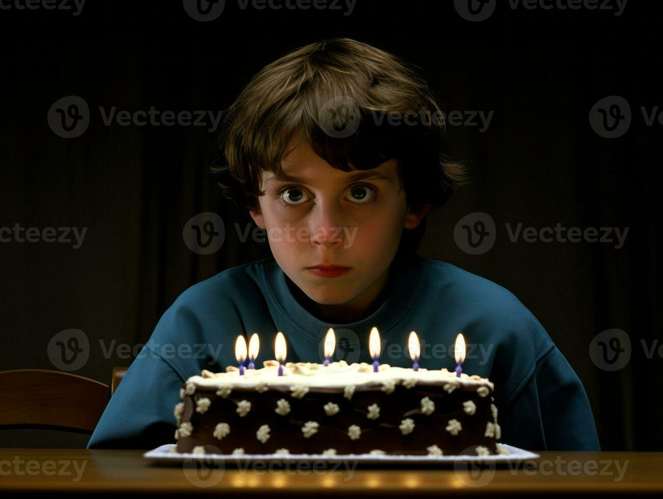 Kind weht aus das Kerzen auf ihr Geburtstag Kuchen ai generativ foto